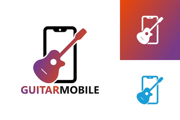 Guitar Mobile Logo Template Design Vector, Emblem, Design Concept, Creative Symbol, Icon