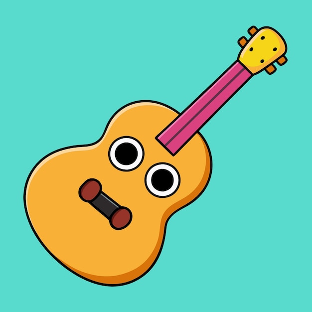 Vector guitar vector illustration cartoon clipart and line art design guitar vector illustration in car