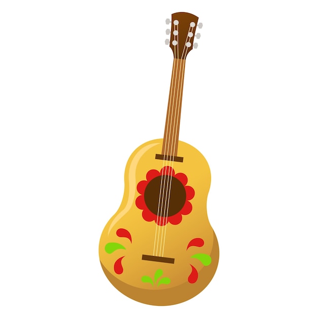 Guitar Vector illustration of a guitar isolated on a white background in cartoon style