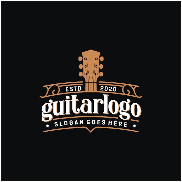 Guitar vintage  logo design