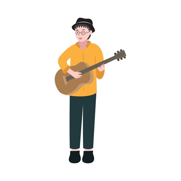 Vector guitarist character illustration