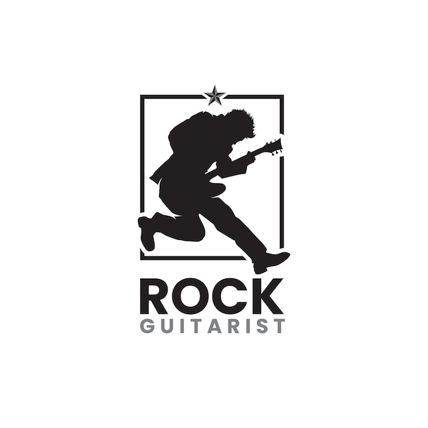 Guitarist Logo Rockstar Logo Music festival with guitarist silhouette