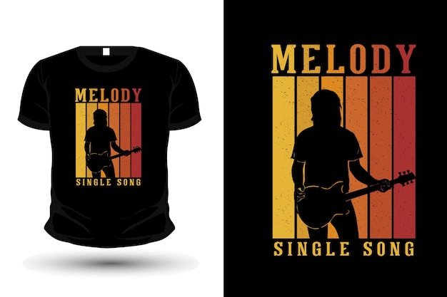 Guitarist melody single song merchandise silhouette t shirt design