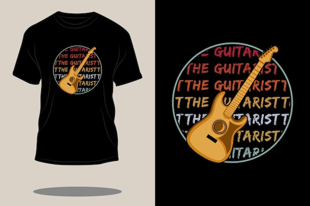 The guitarist retro t shirt design