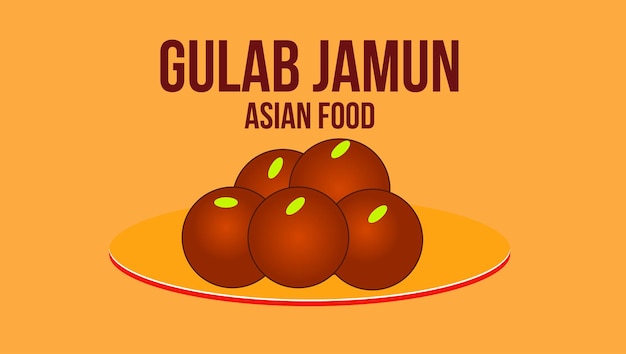 Gulab Jamun Asian food vector