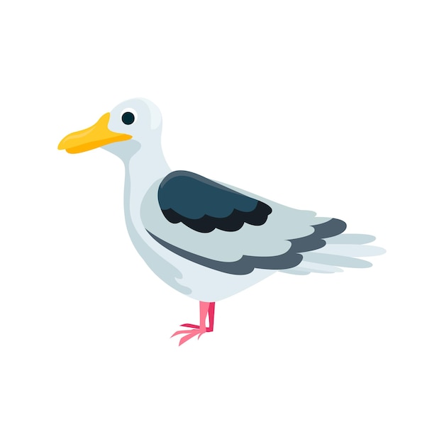 Gull flat illustration colored vector element from birds collection creative gull illustration for