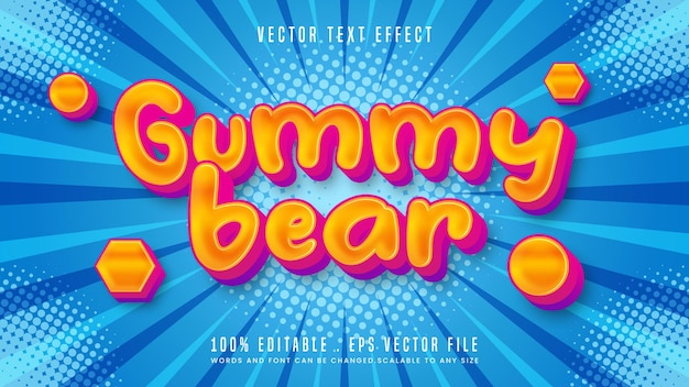 Gummy bear 3d editable text effect font style