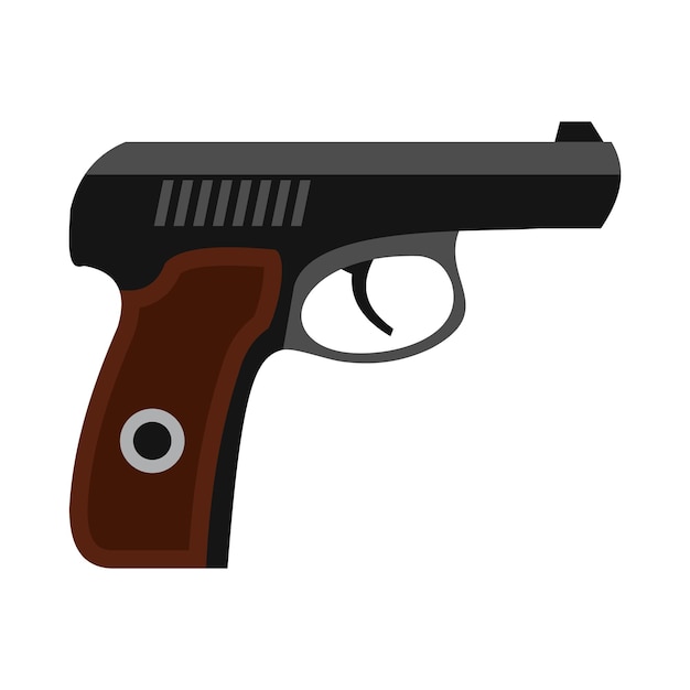 Gun icon in flat style on a white background