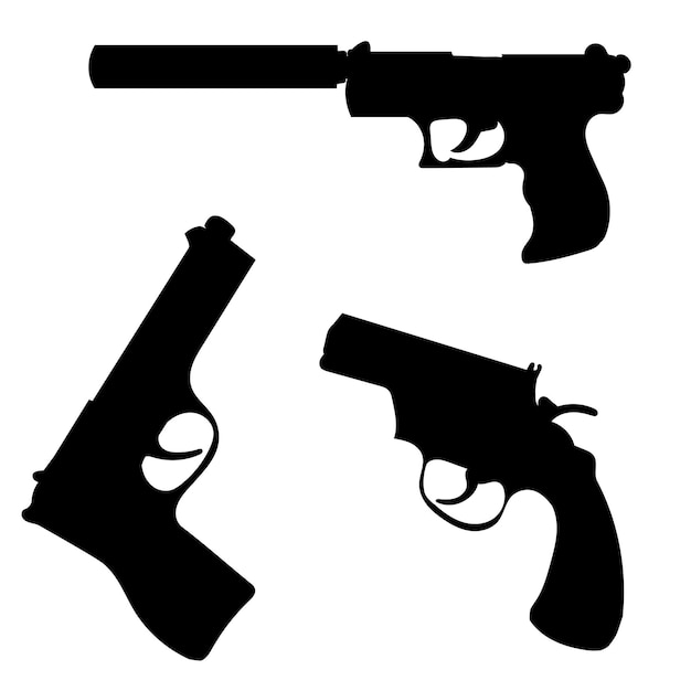 Gun silhouette on white background vector