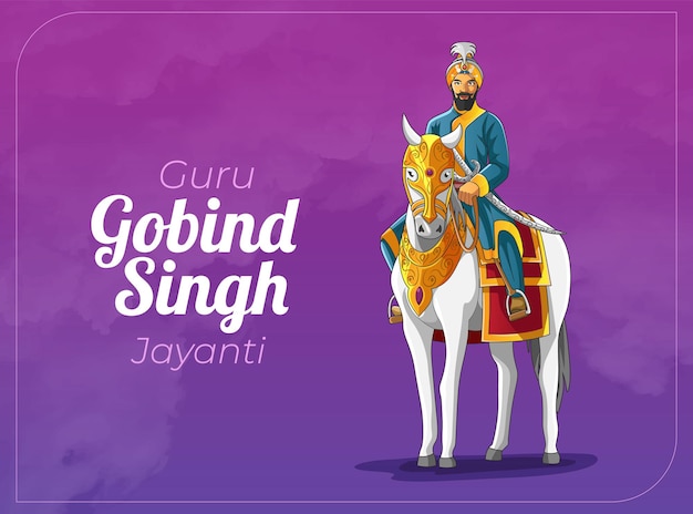 Guru Gobind Riding Horse greeting card