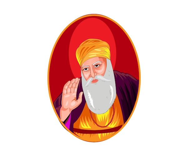 Vector guru nanak dev vector illustration on white background