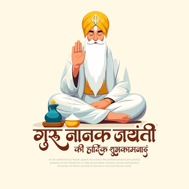 Guru Nanak Jayanti Festival Celebration Social media post banner template