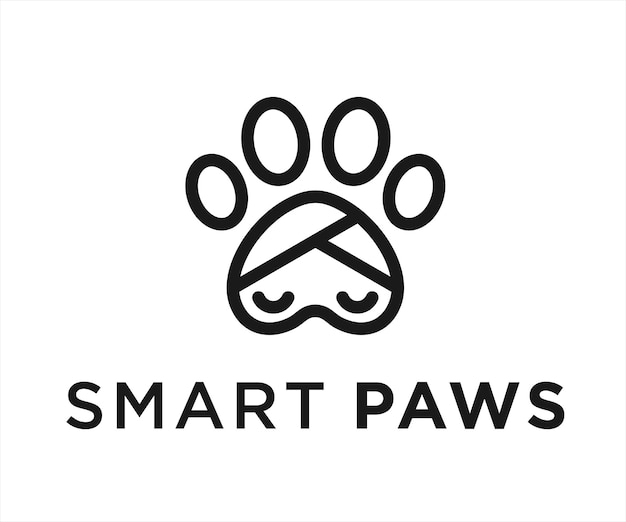 guru paw logo design vector illustration