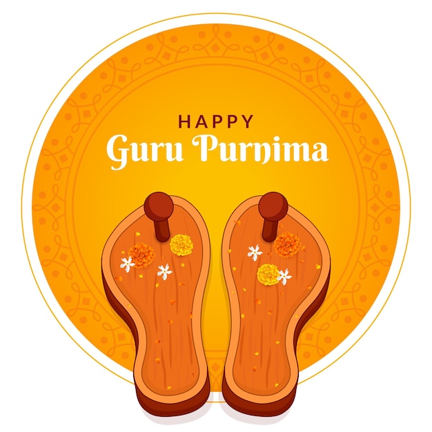 Guru purnima concept Footwear or Paduka puja of Guru