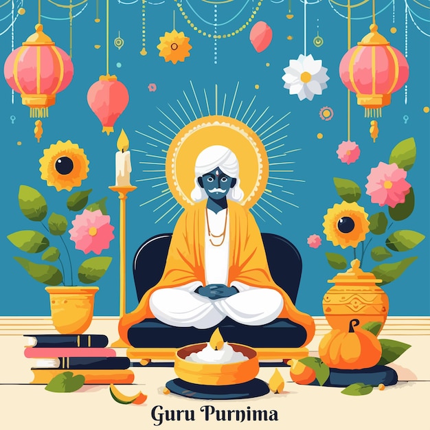 Vector guru purnima day greetings vector design