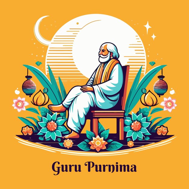 Vector guru purnima greetings design