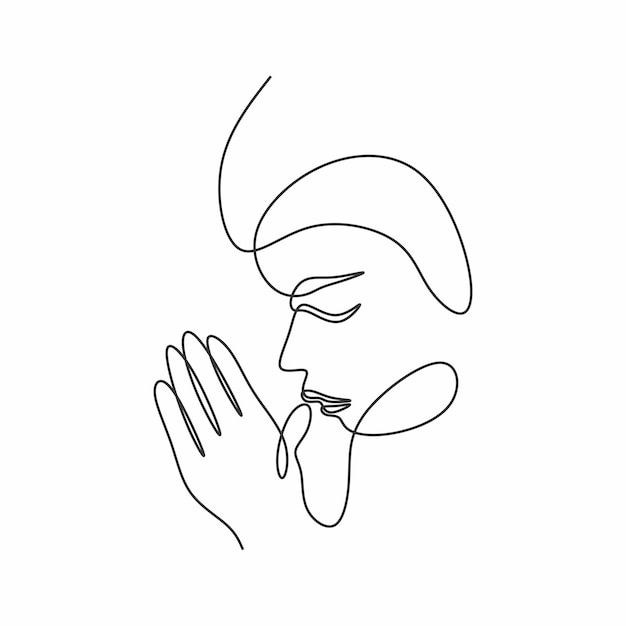 guru purnima illustration continuous drawing single line art