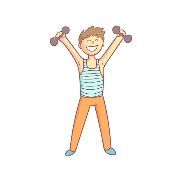 Guy Doing Athletic Exercises Smiling