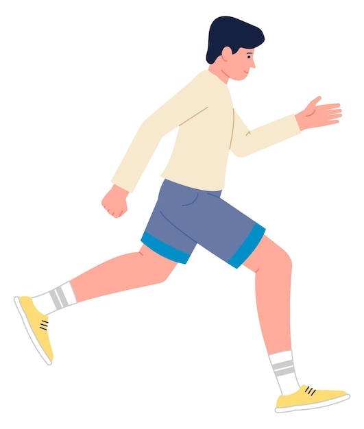 Guy jogging Active sport man character running