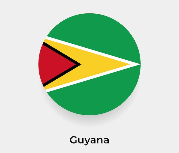 Guyana flag bubble circle round shape icon vector illustration