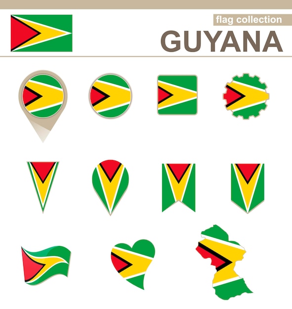 Guyana Flag Collection, 12 versions