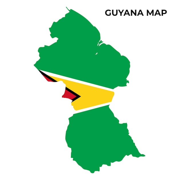 Guyana National Flag Map Design Illustration Of Guyana Country Flag Inside The Map vector image