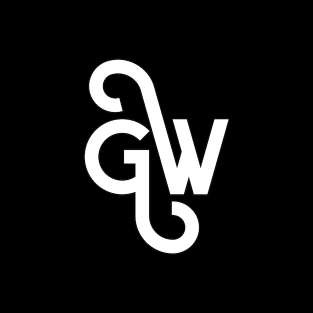 Vector gw letter logo design on black background gw creative initials letter logo concept gw letter design gw white letter design on black background g w g w logo