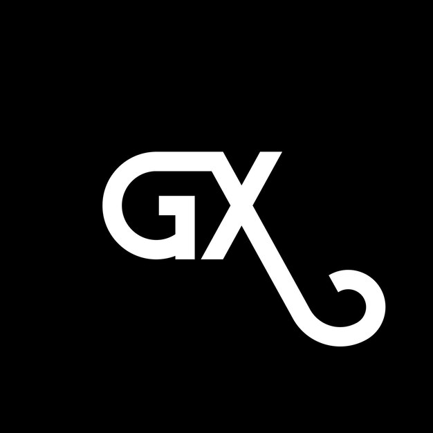 Vector gx letter logo design on black background gx creative initials letter logo concept gx letter design gx white letter design on black background g x g x logo