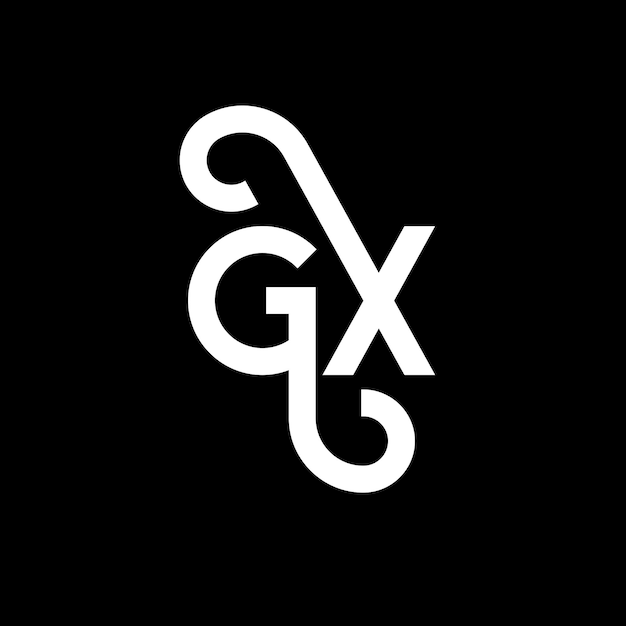 Vector gx letter logo design on black background gx creative initials letter logo concept gx letter design gx white letter design on black background g x g x logo