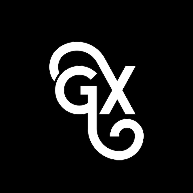 Vector gx letter logo design on black background gx creative initials letter logo concept gx letter design gx white letter design on black background g x g x logo