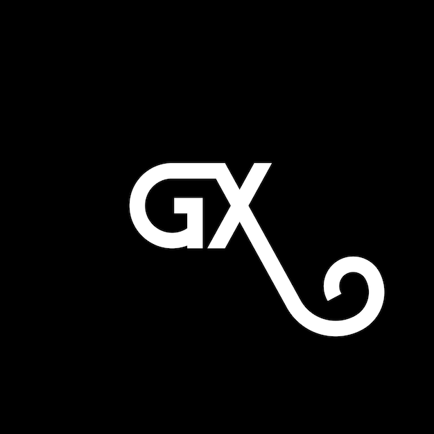 Vector gx letter logo design on black background gx creative initials letter logo concept gx letter design gx white letter design on black background g x g x logo