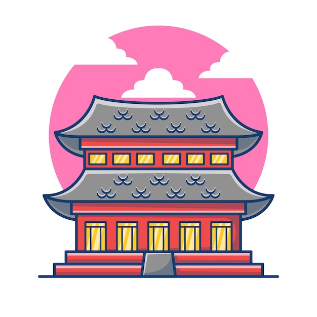 Gyeongbokgung Ancient Temple   illustration.