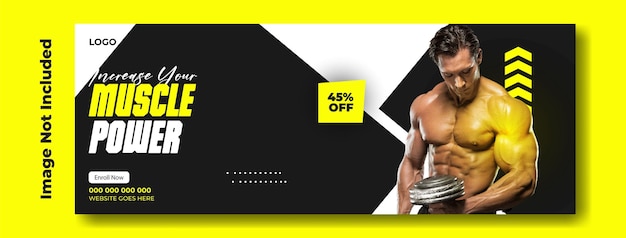 Vector gym ads cover banner template banner