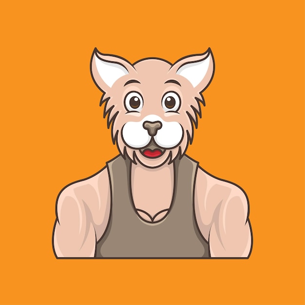 Gym Cartoon Lion Mascot