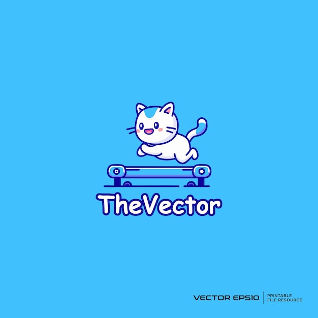 Vector gym cat mascot vector logo character cartoon illustration eps10