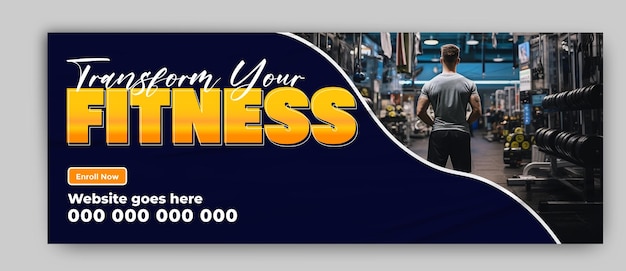 Gym cover banner template design