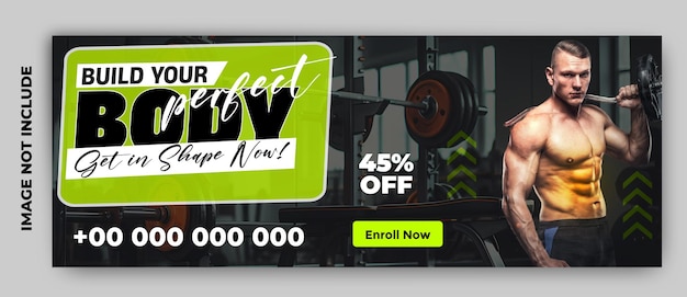 Gym cover banner template design