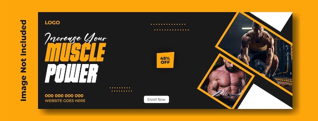 Vector gym cover banner template design