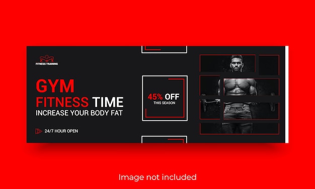 Vector gym facebook cover fitness banner social template