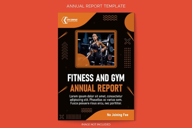 Vector gym and fitness annual report vector template