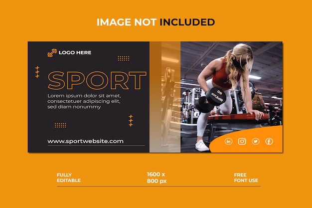 Gym fitness Banner post Design template