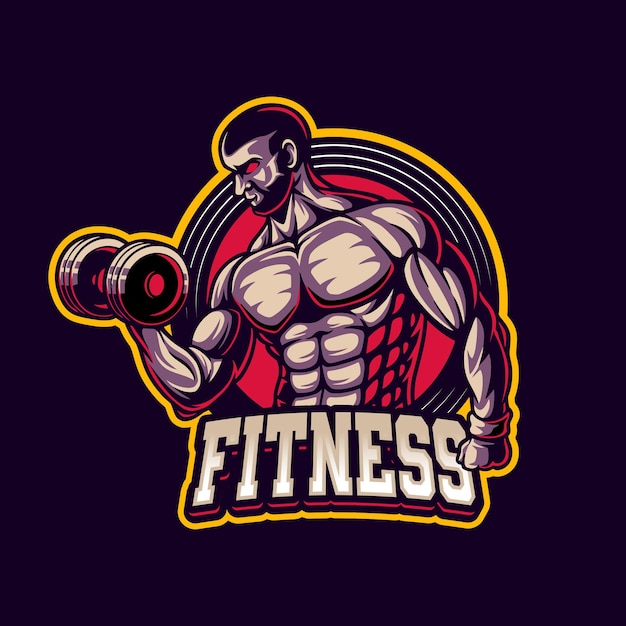 Gym and fitness club logo design sport badge