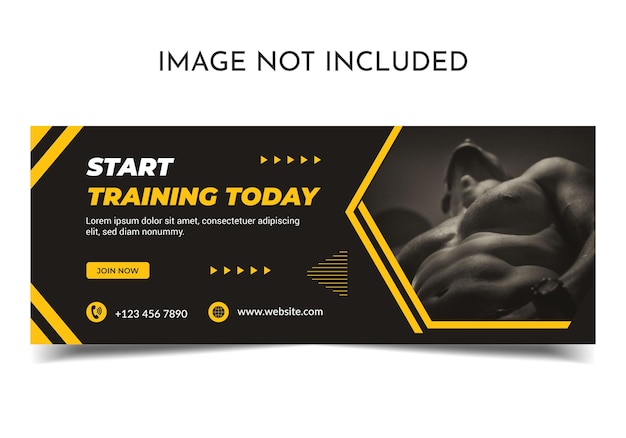 Vector gym and fitness facebook cover page template