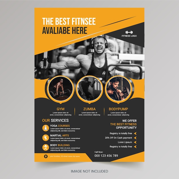 Gym fitness flyer design template