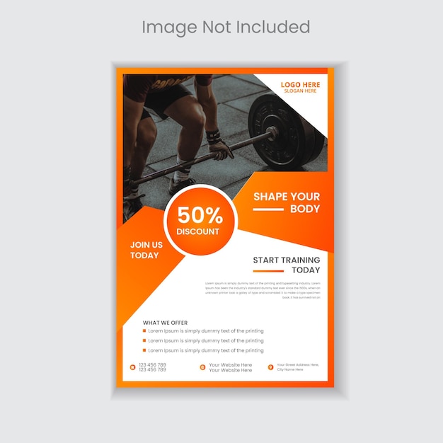 Gym fitness flyer and poster design template