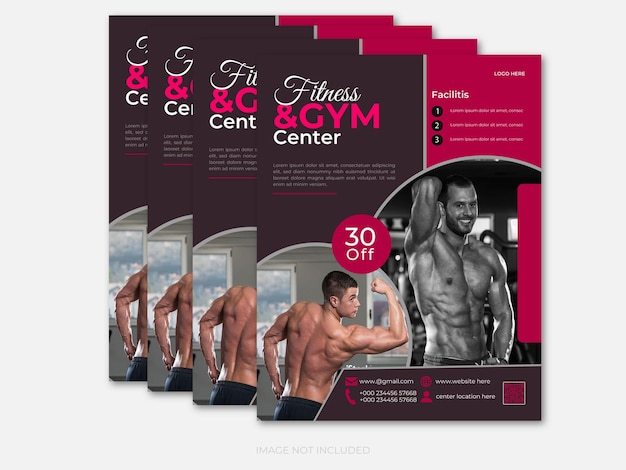 Vector gym fitness flyer and poster template