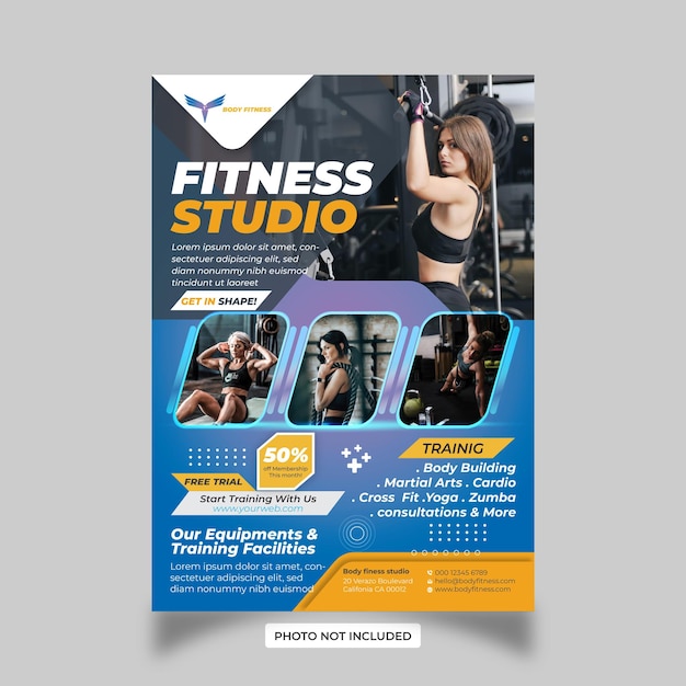 Gym fitness flyer and poster template