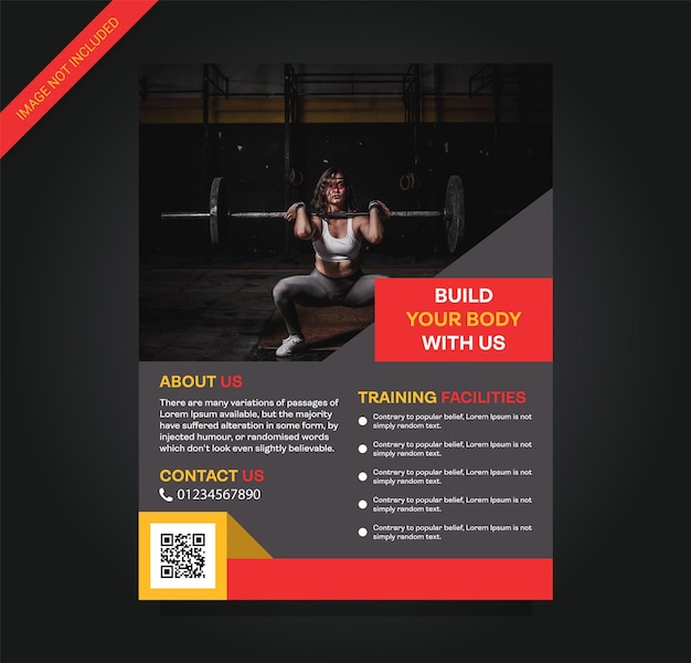 Vector gym fitness flyer template premium vector