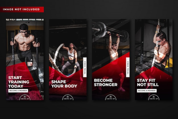 Gym & fitness instagram stories template collection .