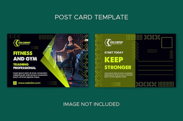 Gym fitness postcard template